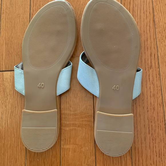 Diana Warner Mint Leather Slides - Picture 3 of 8